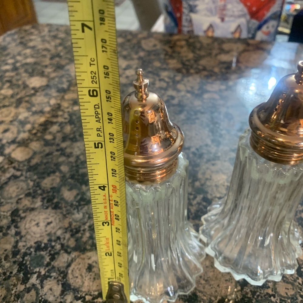 Vintage-Inspired Glass Salt and Pepper Shakers with Silver Tops - Picture 3 of 4